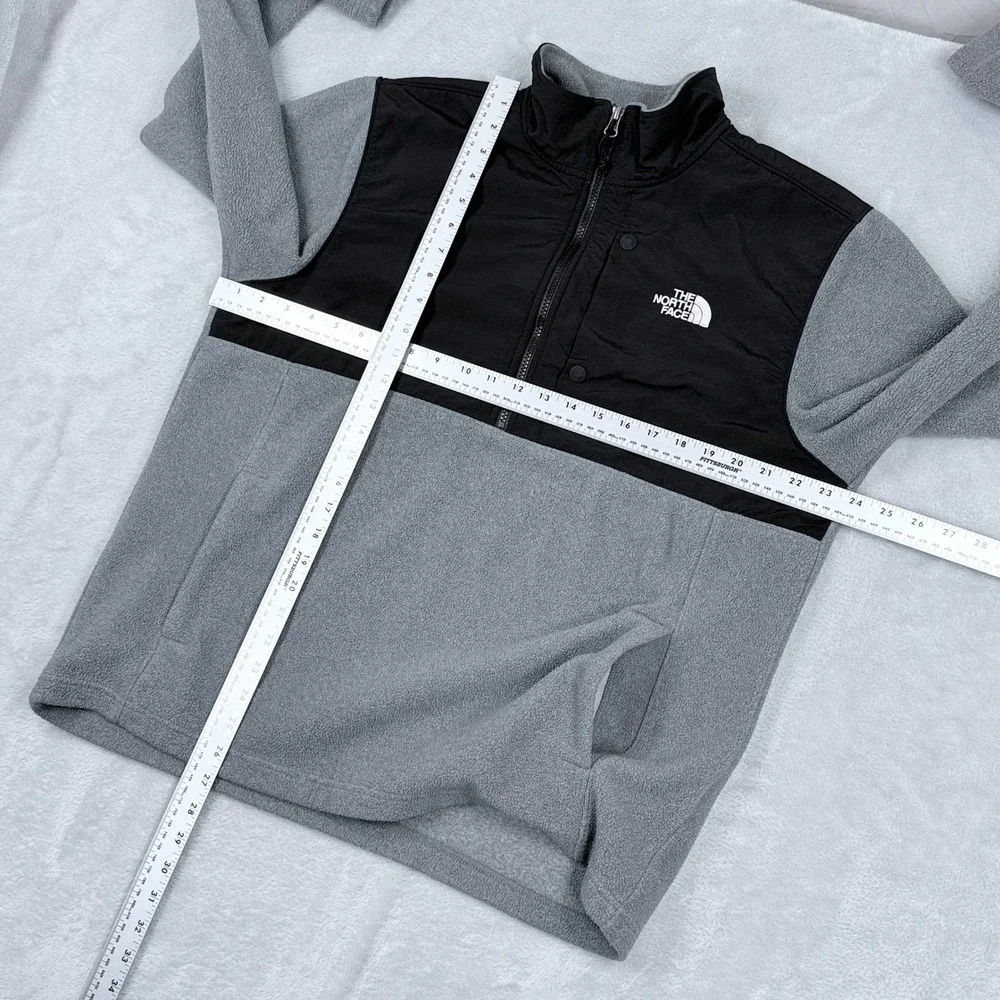 The North Face 200 Tundra Fleece Pullover Mens Large Grey Black 1/2 Zip Denali
